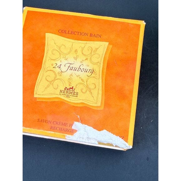 Vintage HERMES 24 FAUBOURG Perfumed Soap Collection Bain 5.2 oz In DAMAGED Box - Picture 10 of 16